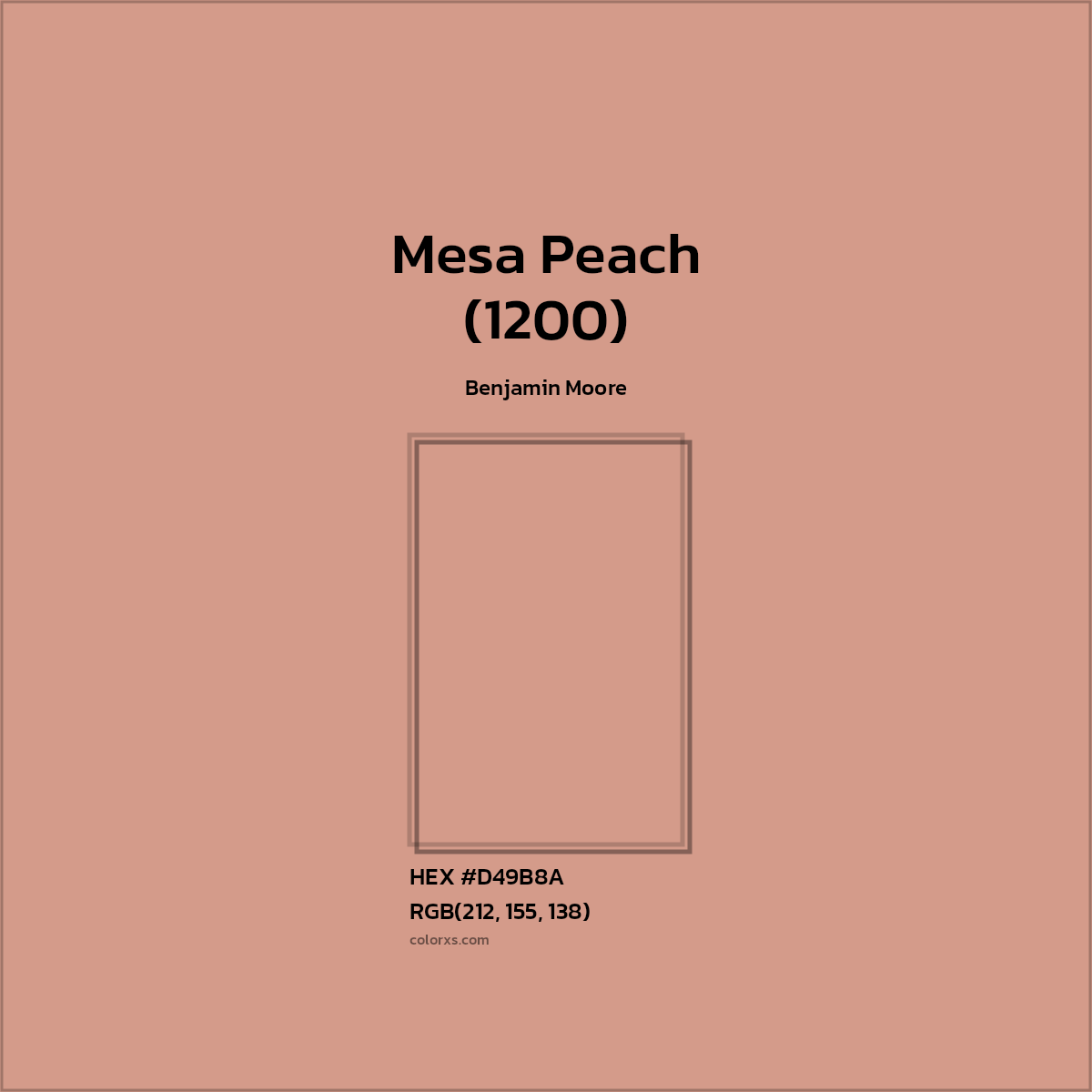 HEX #D49B8A Mesa Peach (1200) Paint Benjamin Moore - Color Code