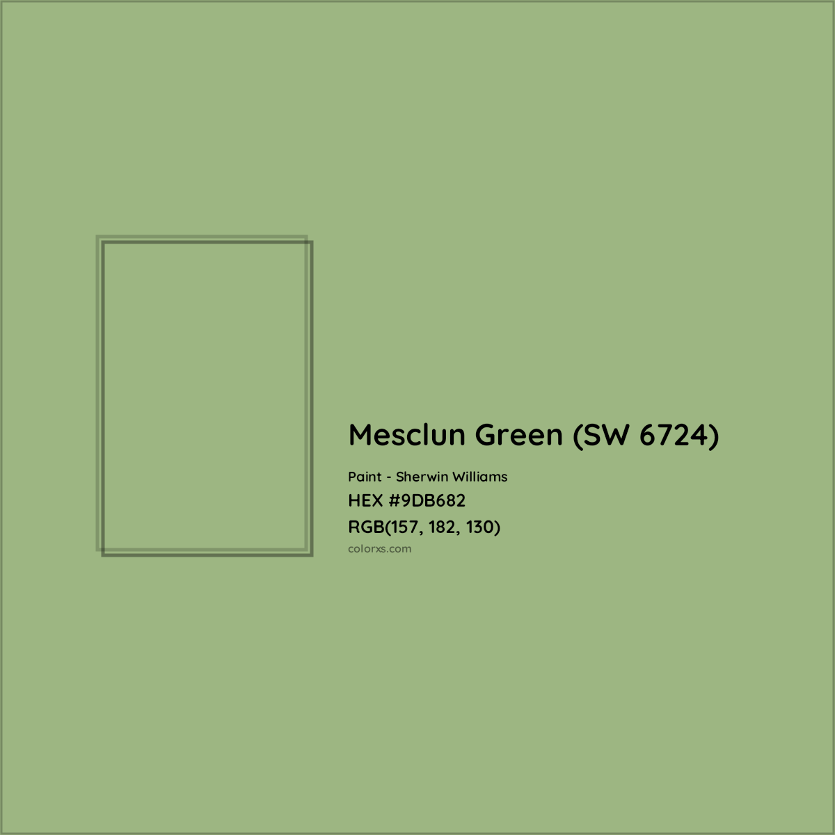 HEX #9DB682 Mesclun Green (SW 6724) Paint Sherwin Williams - Color Code
