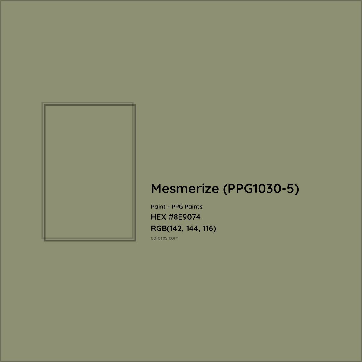 HEX #8E9074 Mesmerize (PPG1030-5) Paint PPG Paints - Color Code