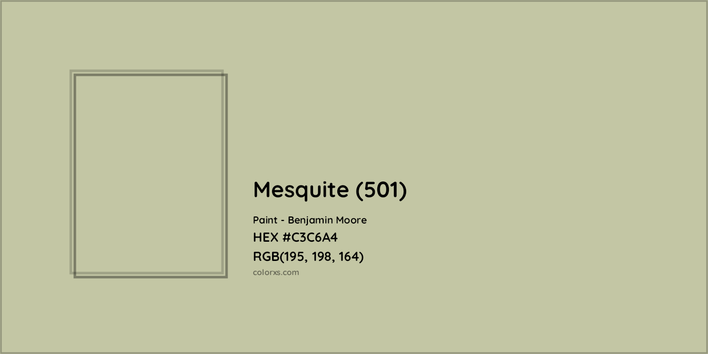 HEX #C3C6A4 Mesquite (501) Paint Benjamin Moore - Color Code
