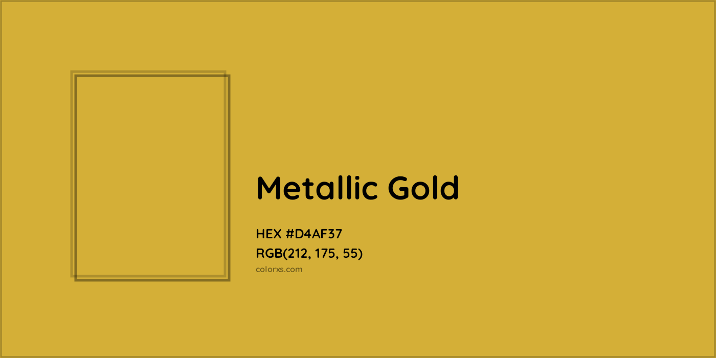 HEX #D4AF37 Metallic Gold Color - Color Code