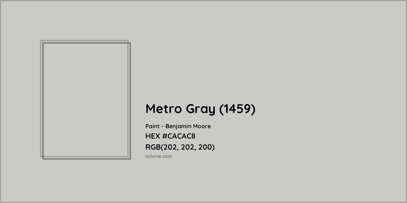 HEX #CACAC8 Metro Gray (1459) Paint Benjamin Moore - Color Code