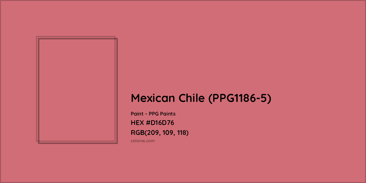 HEX #D16D76 Mexican Chile (PPG1186-5) Paint PPG Paints - Color Code