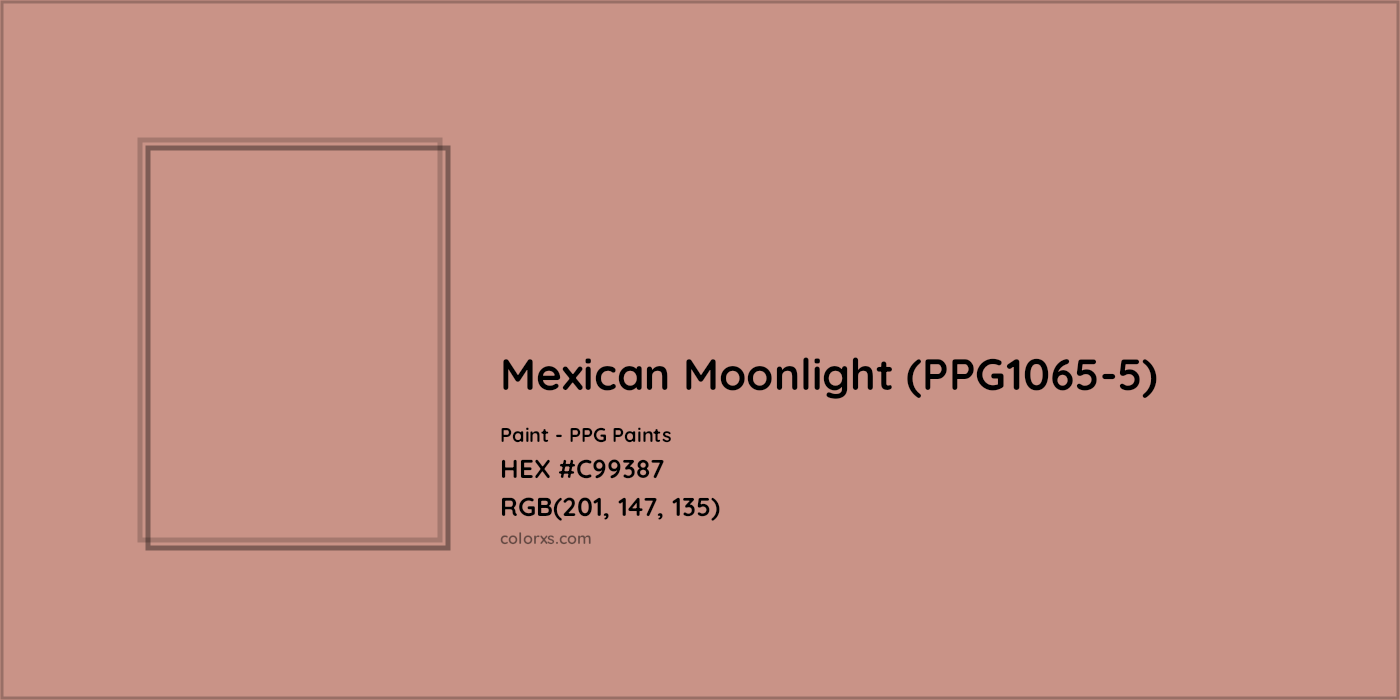 HEX #C99387 Mexican Moonlight (PPG1065-5) Paint PPG Paints - Color Code
