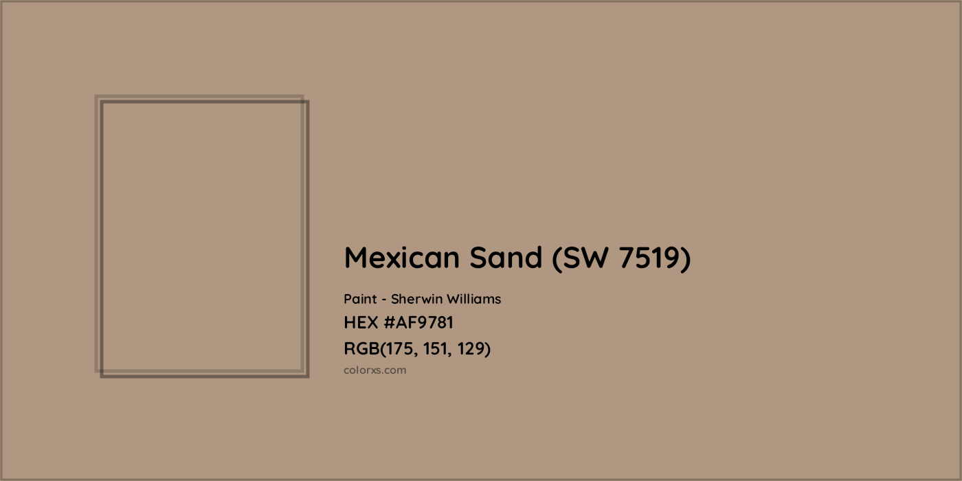 HEX #AF9781 Mexican Sand (SW 7519) Paint Sherwin Williams - Color Code