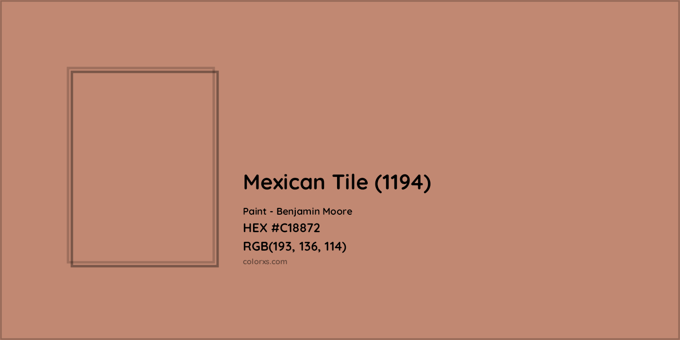 HEX #C18872 Mexican Tile (1194) Paint Benjamin Moore - Color Code
