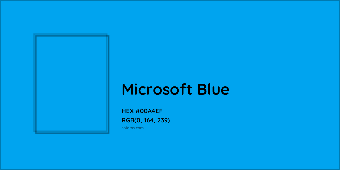 HEX #00A4EF Microsoft Blue Other Brand - Color Code