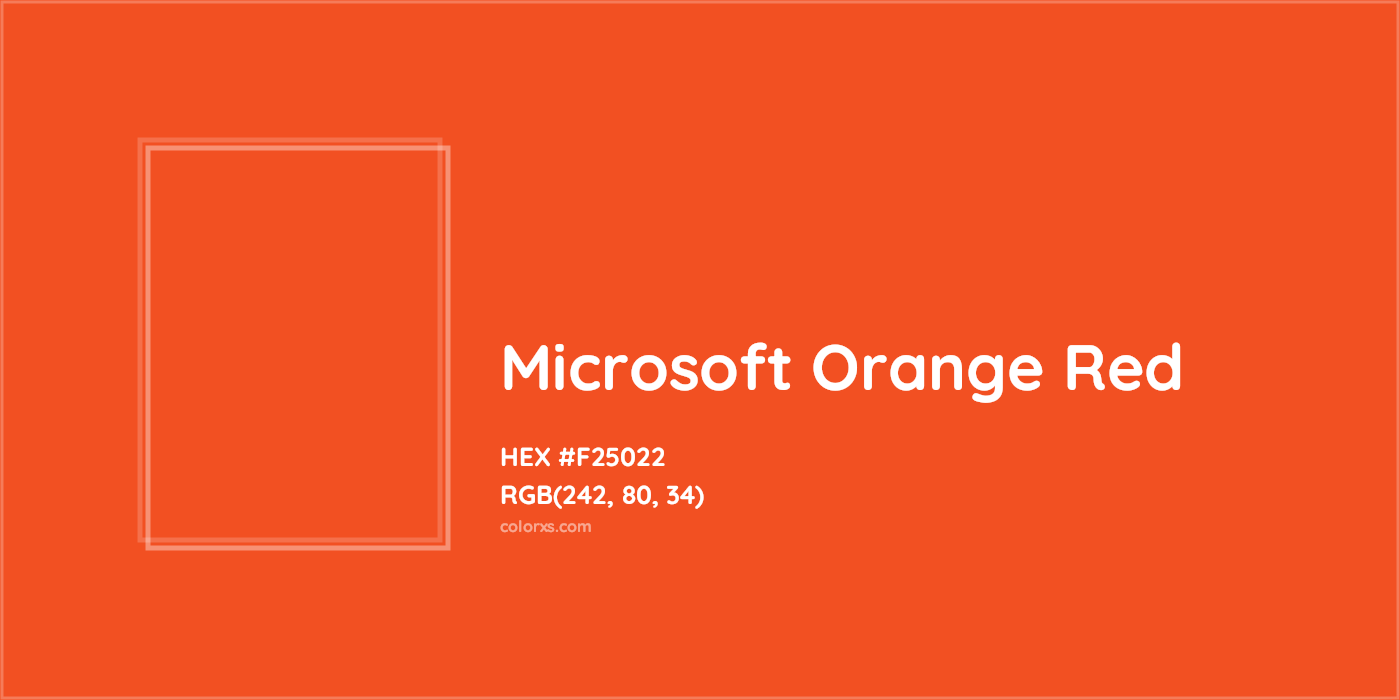 HEX #F25022 Microsoft Orange Red Other Brand - Color Code