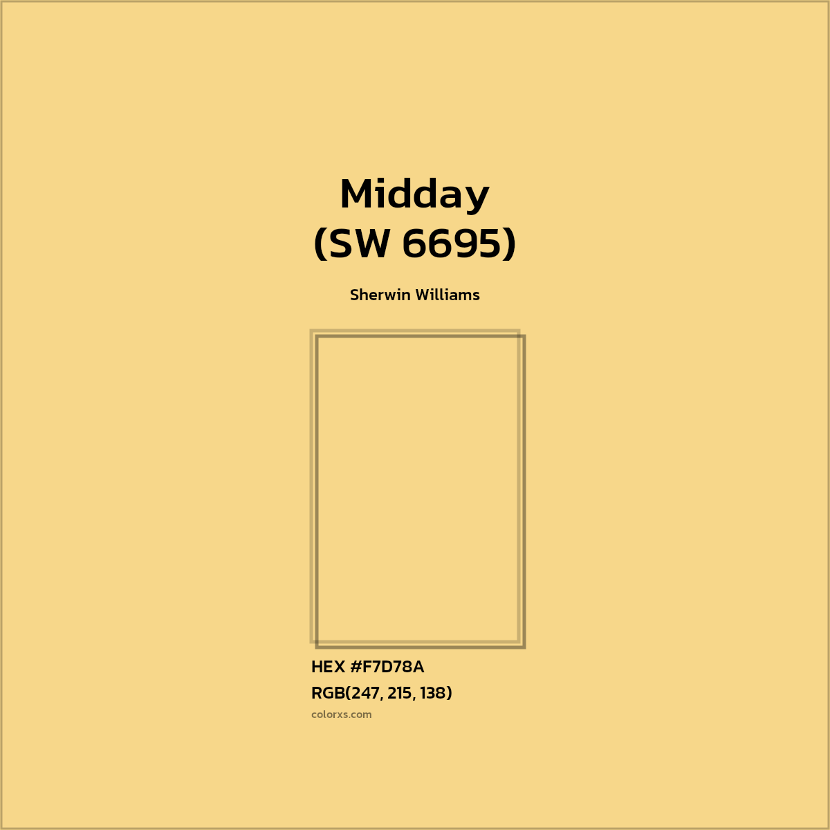 HEX #F7D78A Midday (SW 6695) Paint Sherwin Williams - Color Code