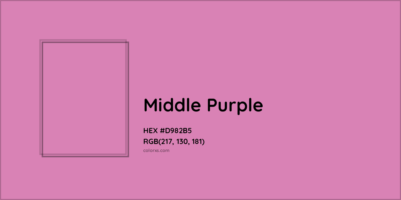 HEX #D982B5 Middle Purple Color Crayola Crayons - Color Code