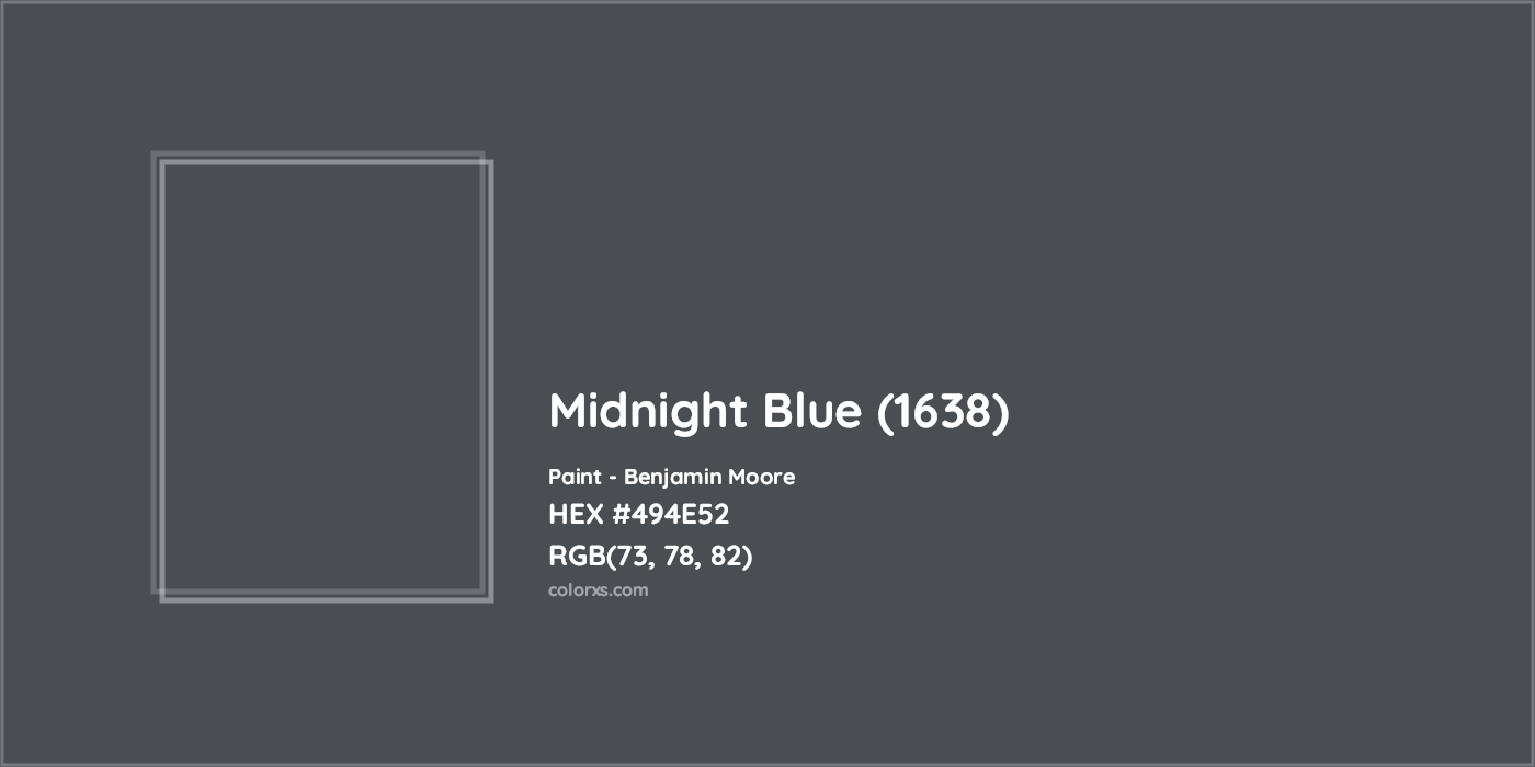 HEX #494E52 Midnight Blue (1638) Paint Benjamin Moore - Color Code