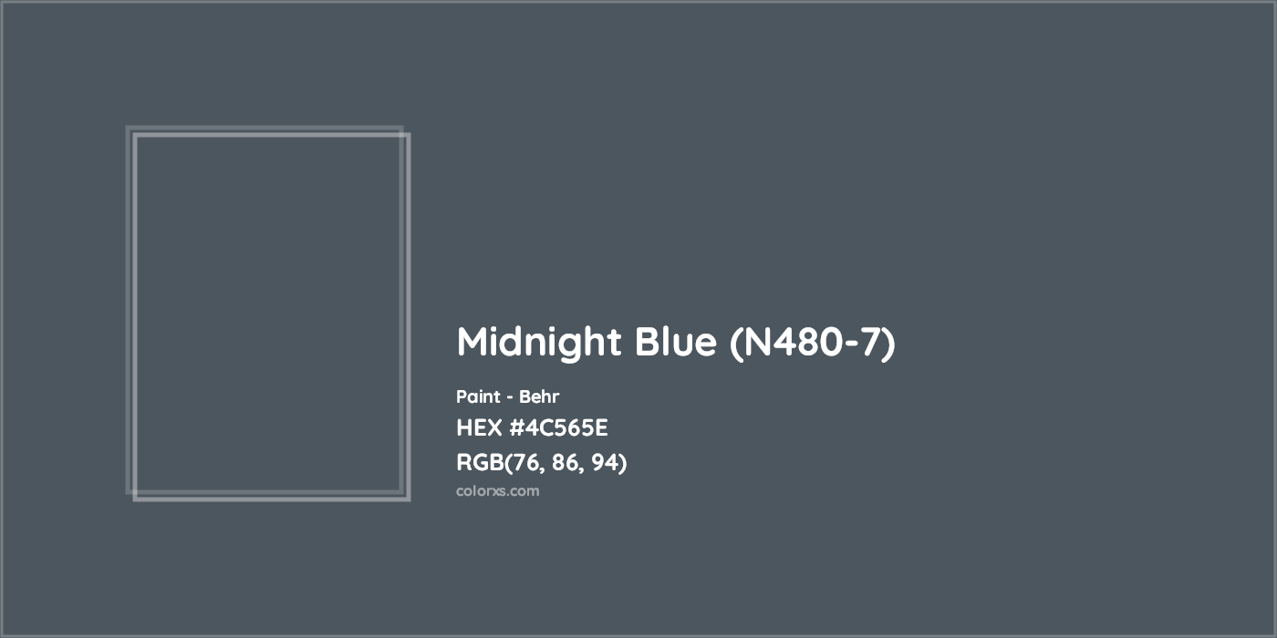 HEX #4C565E Midnight Blue (N480-7) Paint Behr - Color Code