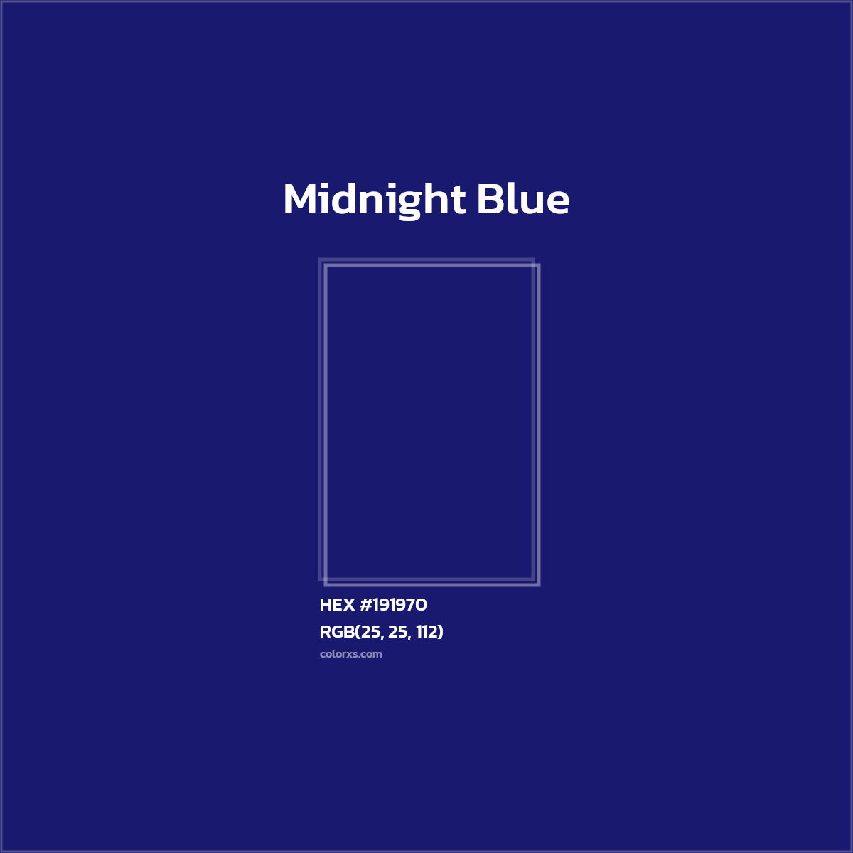 HEX #191970 Midnight Blue Color - Color Code