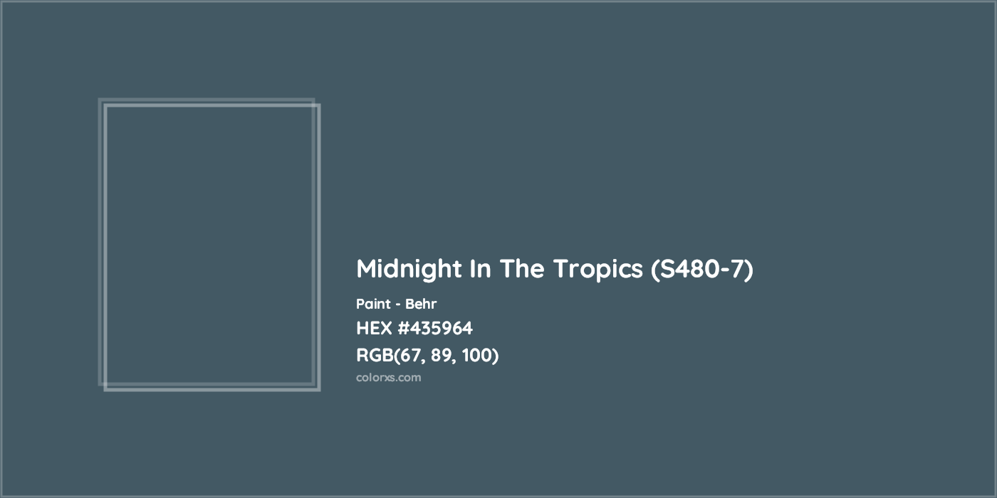 HEX #435964 Midnight In The Tropics (S480-7) Paint Behr - Color Code
