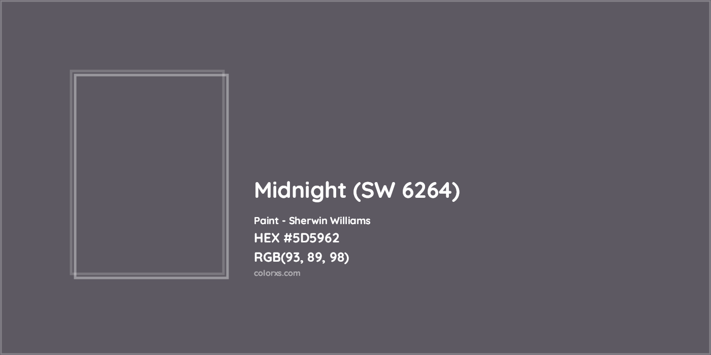 HEX #5D5962 Midnight (SW 6264) Paint Sherwin Williams - Color Code