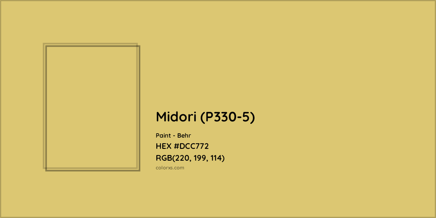 HEX #DCC772 Midori (P330-5) Paint Behr - Color Code