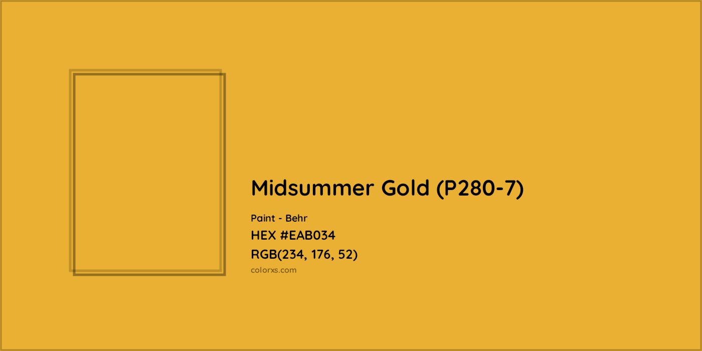 HEX #EAB034 Midsummer Gold (P280-7) Paint Behr - Color Code