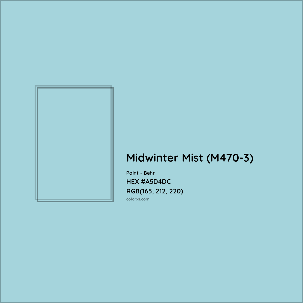 HEX #A5D4DC Midwinter Mist (M470-3) Paint Behr - Color Code