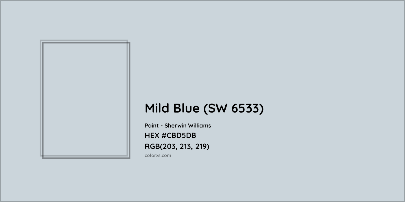 HEX #CBD5DB Mild Blue (SW 6533) Paint Sherwin Williams - Color Code