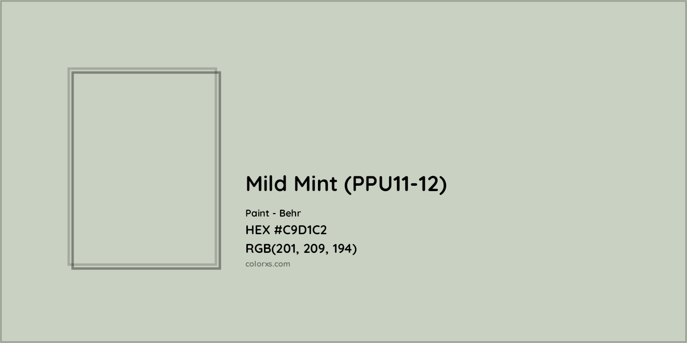 HEX #C9D1C2 Mild Mint (PPU11-12) Paint Behr - Color Code