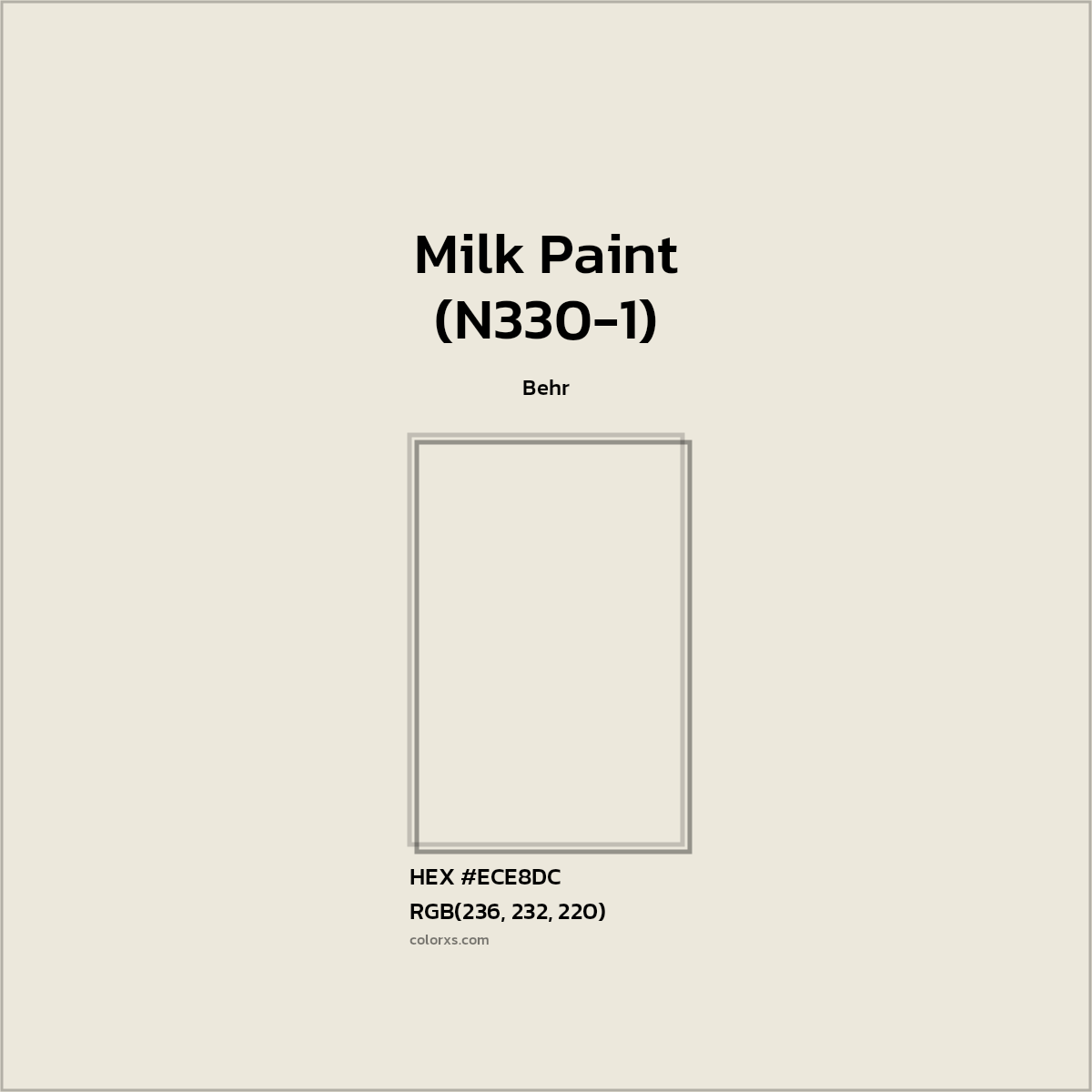 HEX #ECE8DC Milk Paint (N330-1) Paint Behr - Color Code