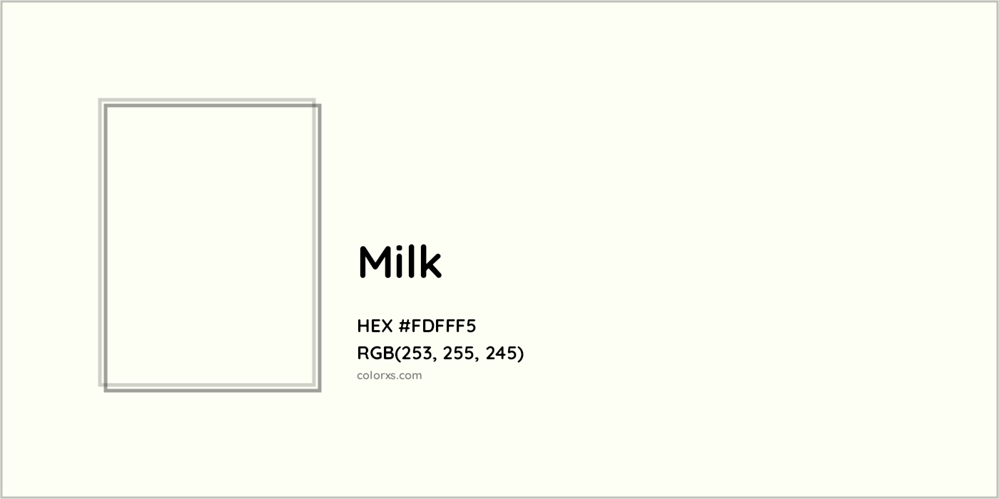 HEX #FDFFF5 Milk Color - Color Code