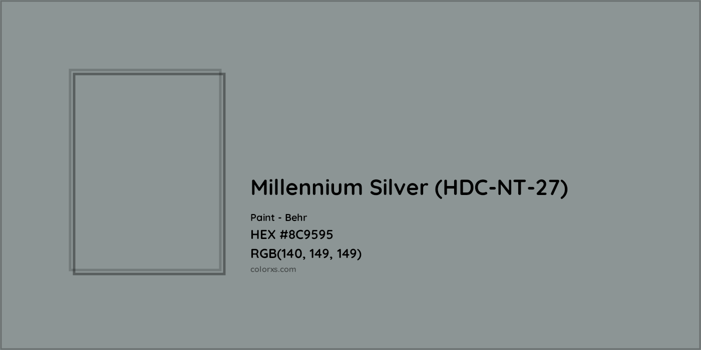 HEX #8C9595 Millennium Silver (HDC-NT-27) Paint Behr - Color Code