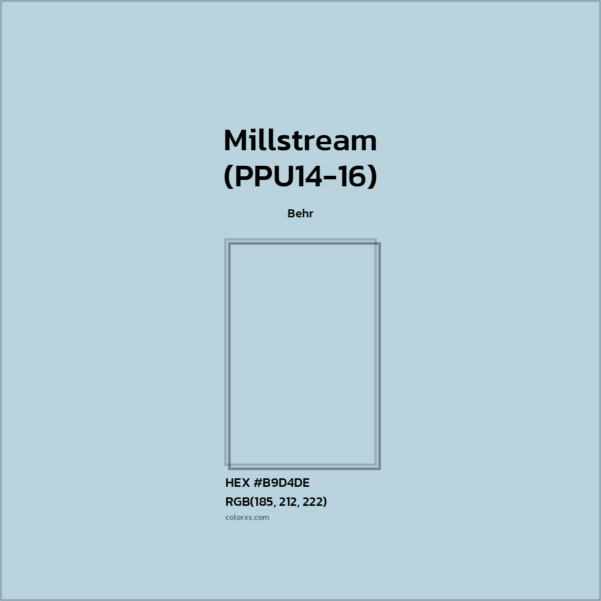 HEX #B9D4DE Millstream (PPU14-16) Paint Behr - Color Code