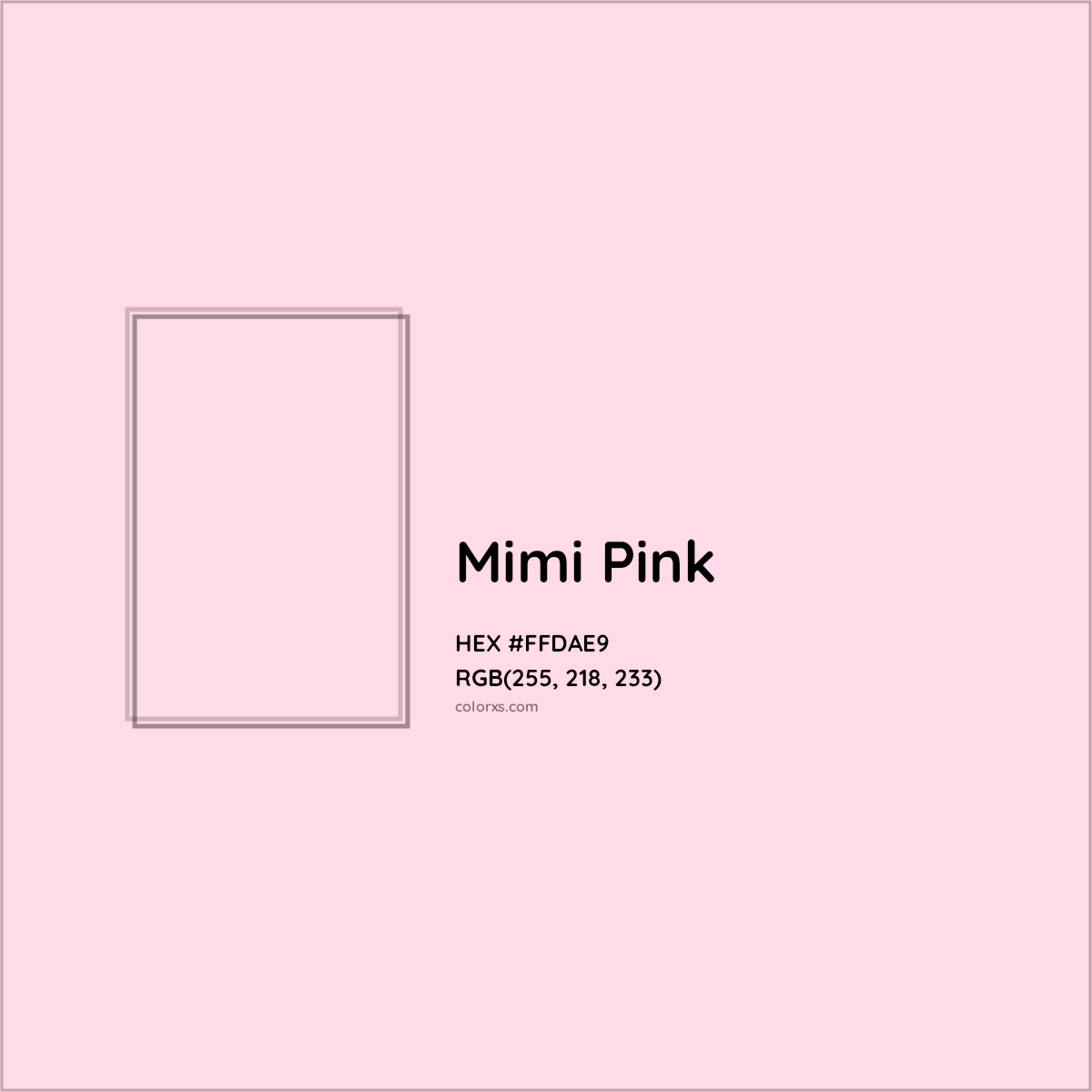 HEX #FFDAE9 Mimi Pink Color - Color Code