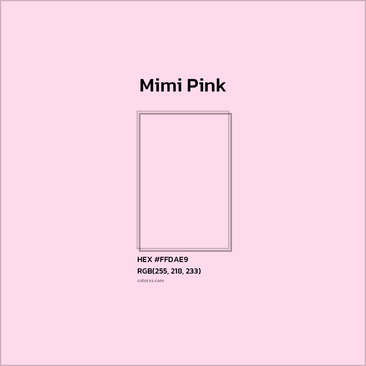 HEX #FFDAE9 Mimi Pink Color - Color Code