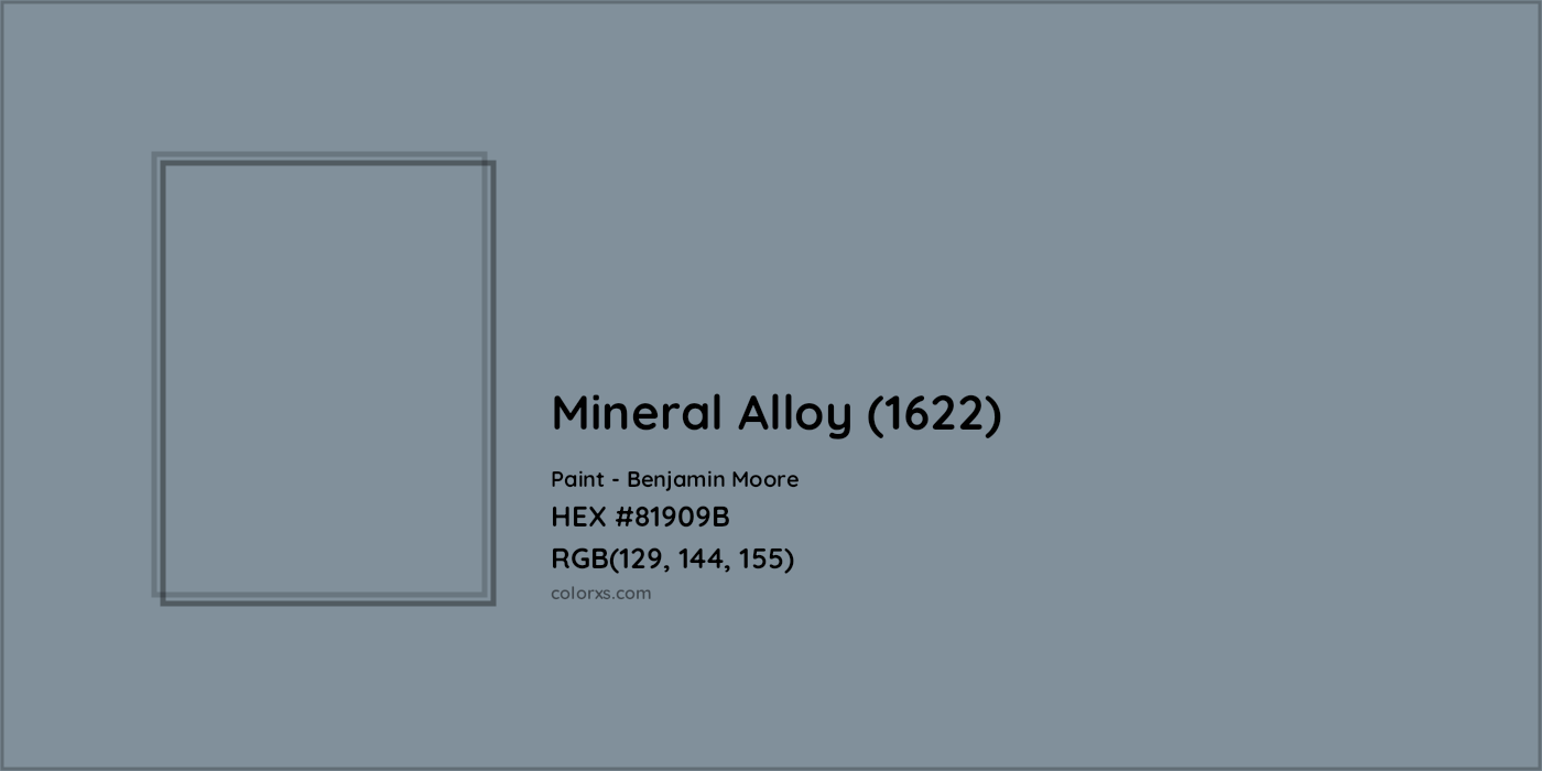 HEX #81909B Mineral Alloy (1622) Paint Benjamin Moore - Color Code