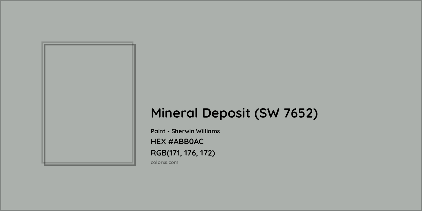 HEX #ABB0AC Mineral Deposit (SW 7652) Paint Sherwin Williams - Color Code