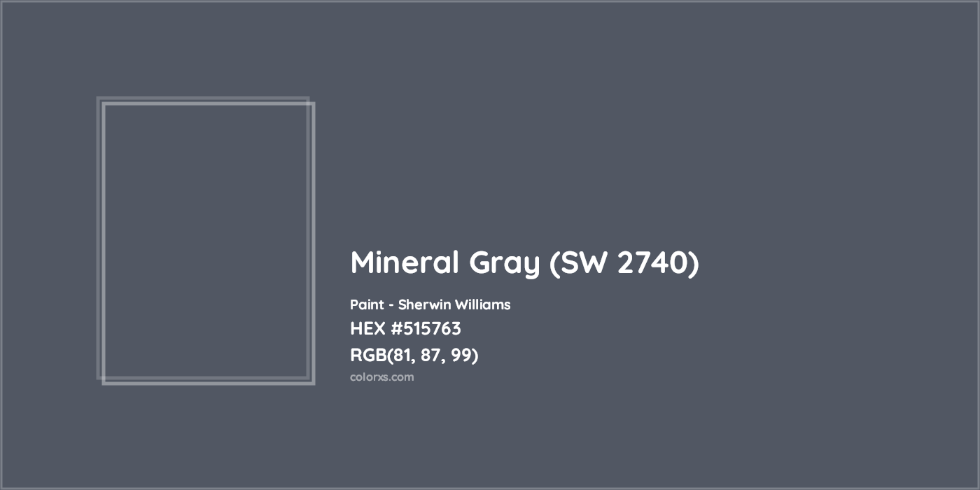HEX #515763 Mineral Gray (SW 2740) Paint Sherwin Williams - Color Code