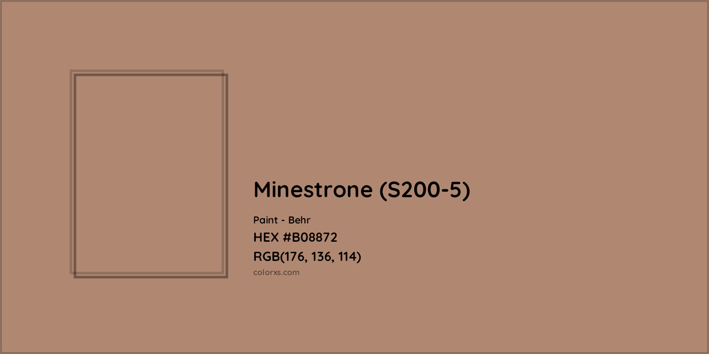 HEX #B08872 Minestrone (S200-5) Paint Behr - Color Code