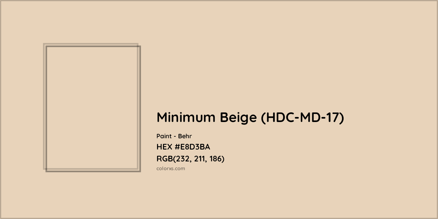 HEX #E8D3BA Minimum Beige (HDC-MD-17) Paint Behr - Color Code