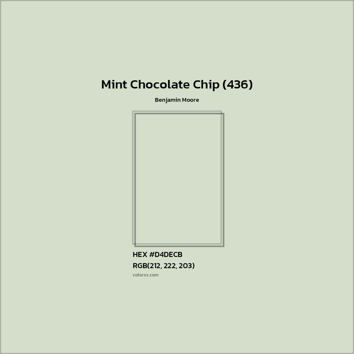 HEX #D4DECB Mint Chocolate Chip (436) Paint Benjamin Moore - Color Code