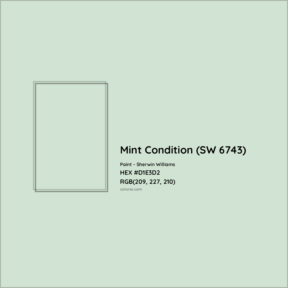 HEX #D1E3D2 Mint Condition (SW 6743) Paint Sherwin Williams - Color Code