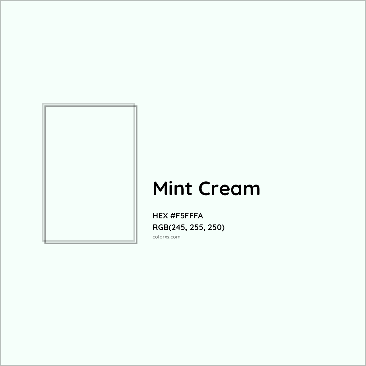HEX #F5FFFA Mint Cream Color - Color Code