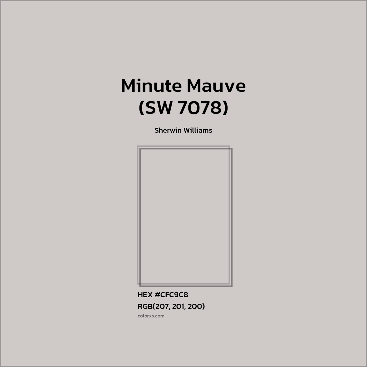 HEX #CFC9C8 Minute Mauve (SW 7078) Paint Sherwin Williams - Color Code