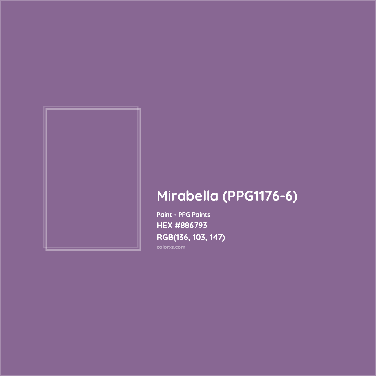 HEX #886793 Mirabella (PPG1176-6) Paint PPG Paints - Color Code