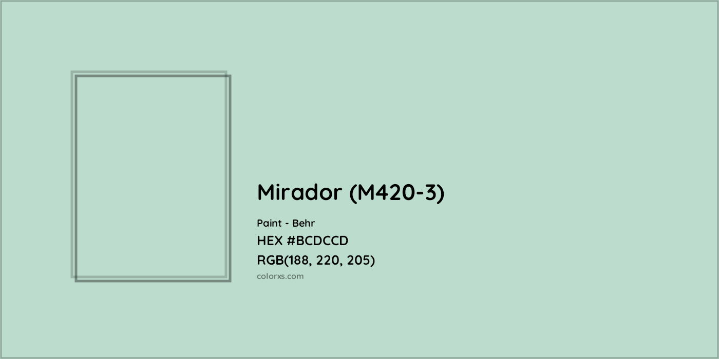 HEX #BCDCCD Mirador (M420-3) Paint Behr - Color Code