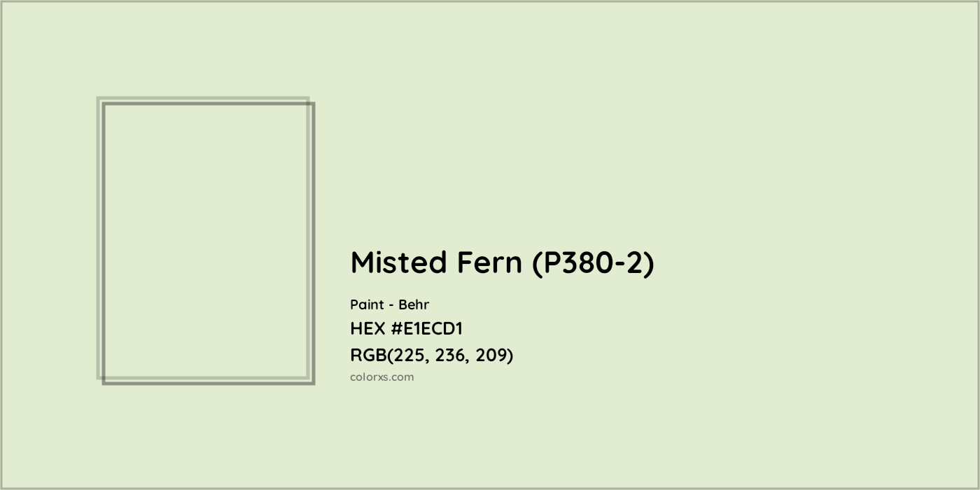 HEX #E1ECD1 Misted Fern (P380-2) Paint Behr - Color Code