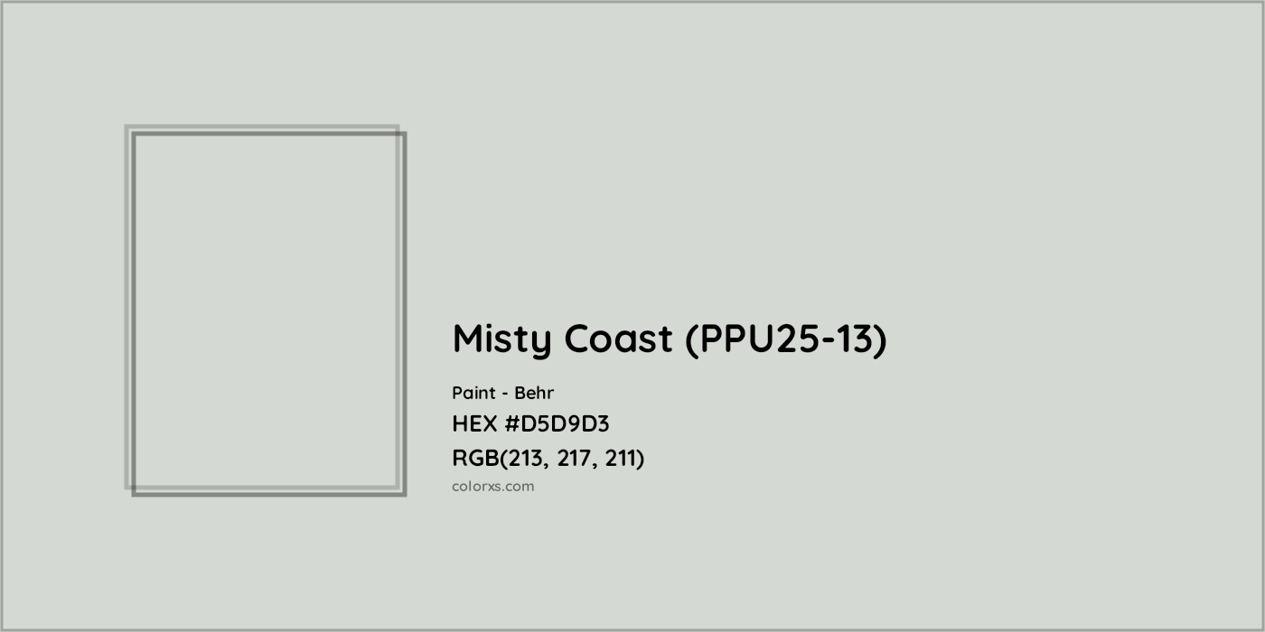 HEX #D5D9D3 Misty Coast (PPU25-13) Paint Behr - Color Code