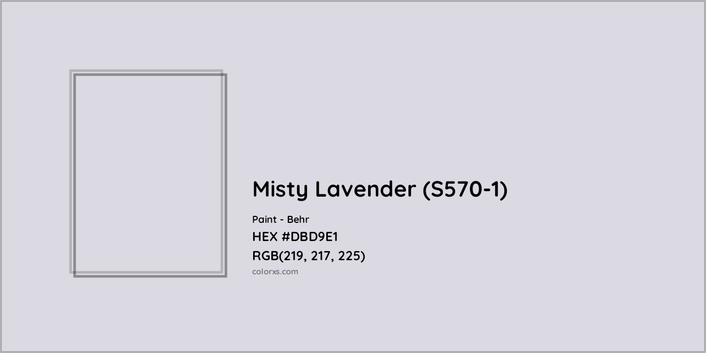 HEX #DBD9E1 Misty Lavender (S570-1) Paint Behr - Color Code