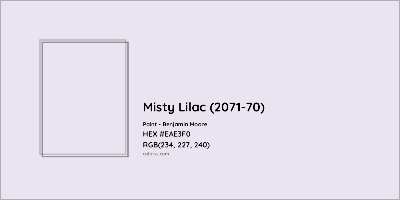 HEX #EAE3F0 Misty Lilac (2071-70) Paint Benjamin Moore - Color Code