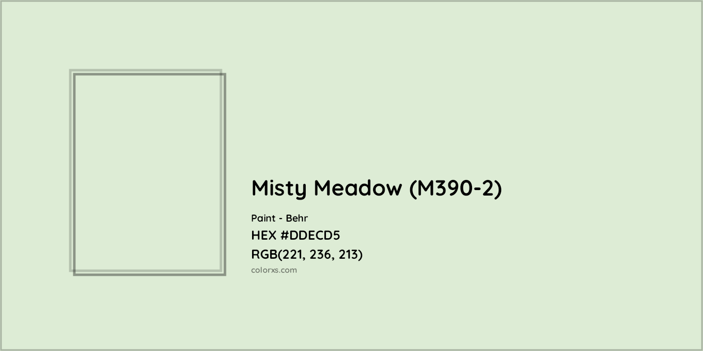 HEX #DDECD5 Misty Meadow (M390-2) Paint Behr - Color Code