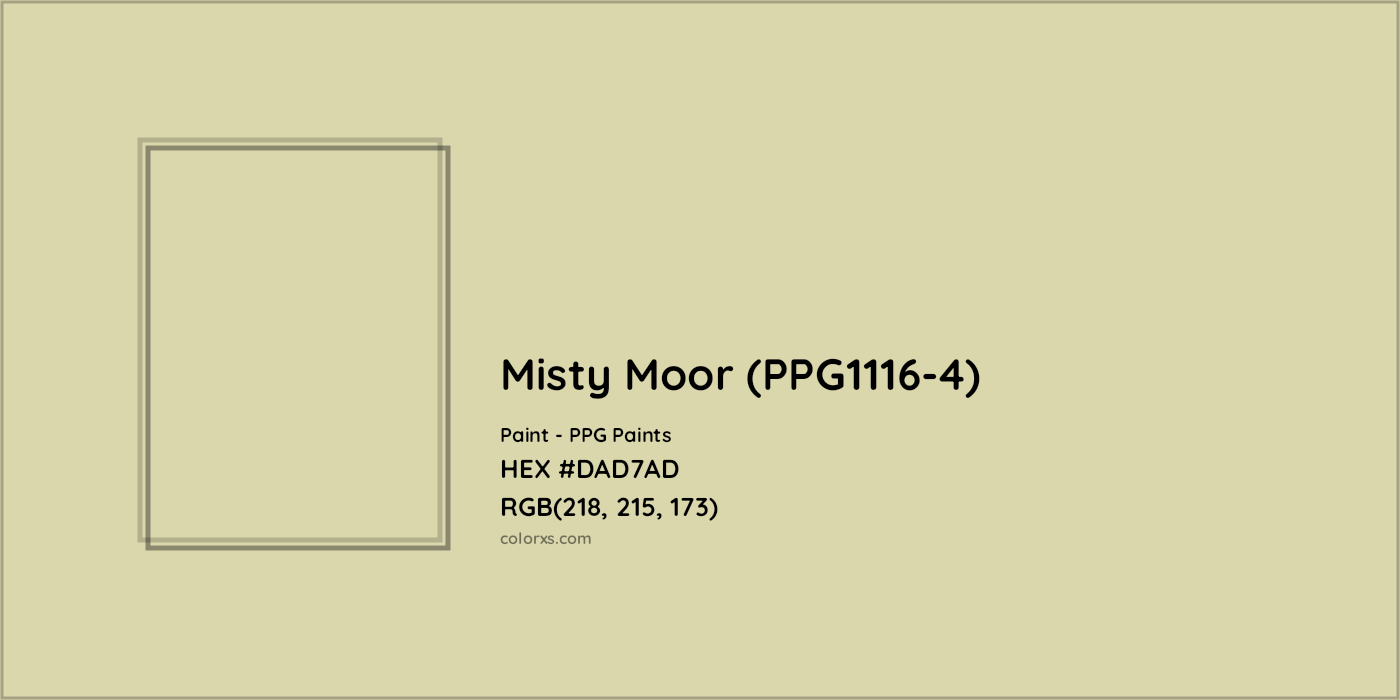 HEX #DAD7AD Misty Moor (PPG1116-4) Paint PPG Paints - Color Code