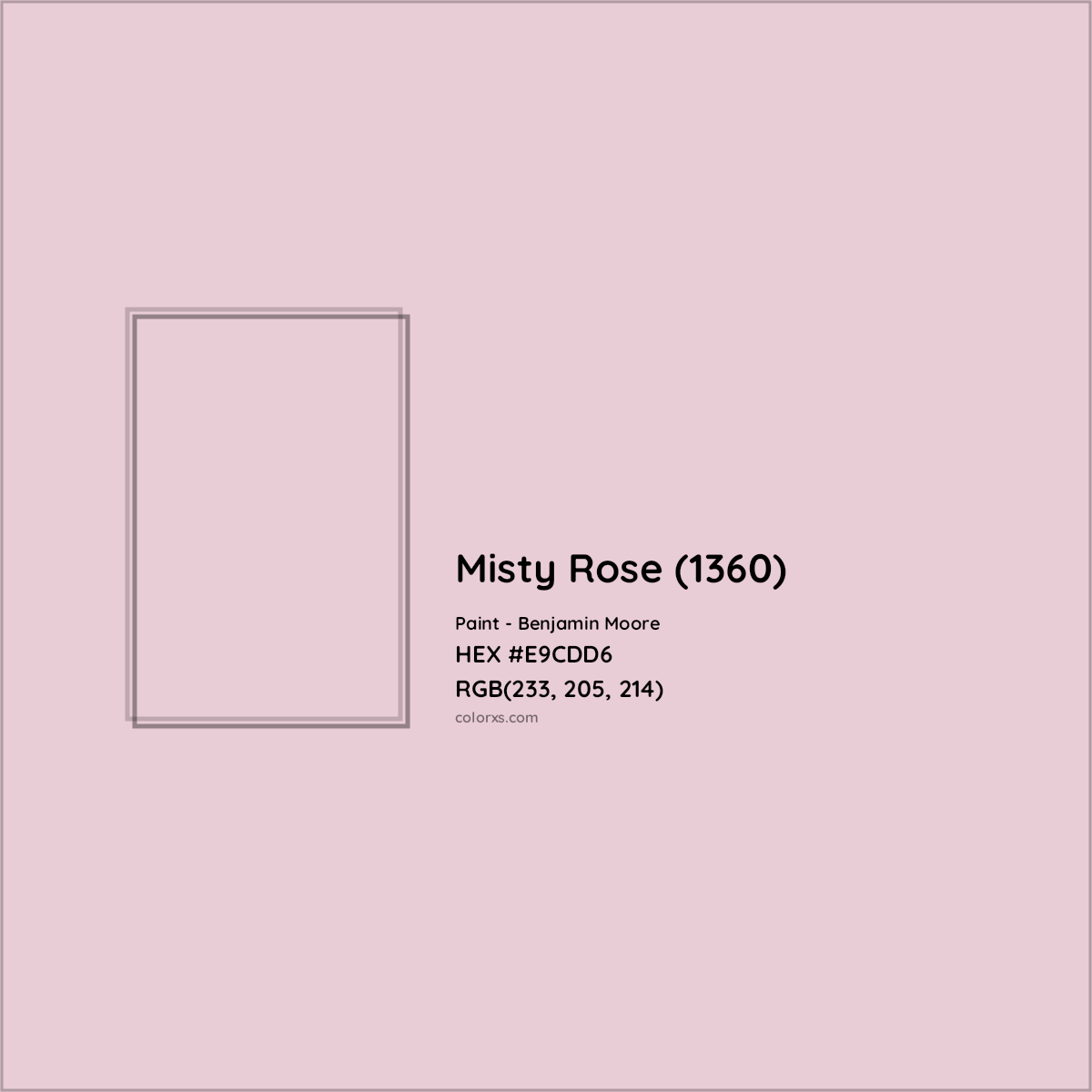 HEX #E9CDD6 Misty Rose (1360) Paint Benjamin Moore - Color Code