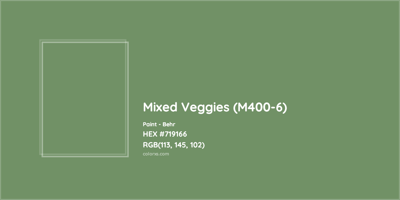 HEX #719166 Mixed Veggies (M400-6) Paint Behr - Color Code