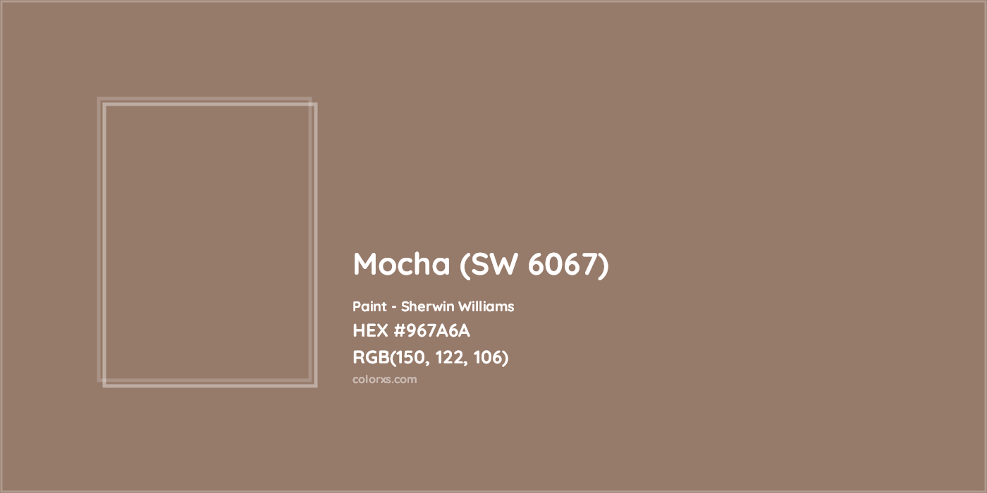 HEX #967A6A Mocha (SW 6067) Paint Sherwin Williams - Color Code
